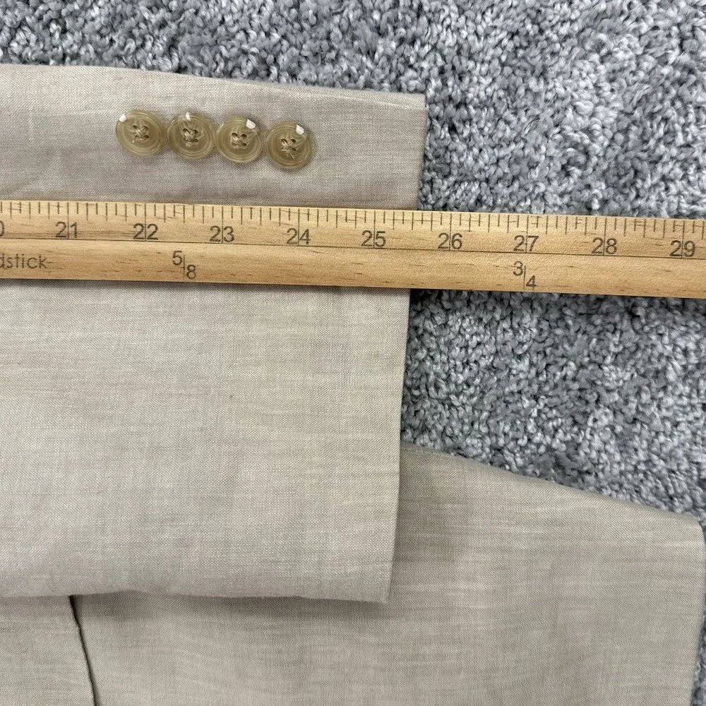 Oak Hill Linen Blazer Men's 52 Beige 2 Button Dual Vent Coastal Preppy